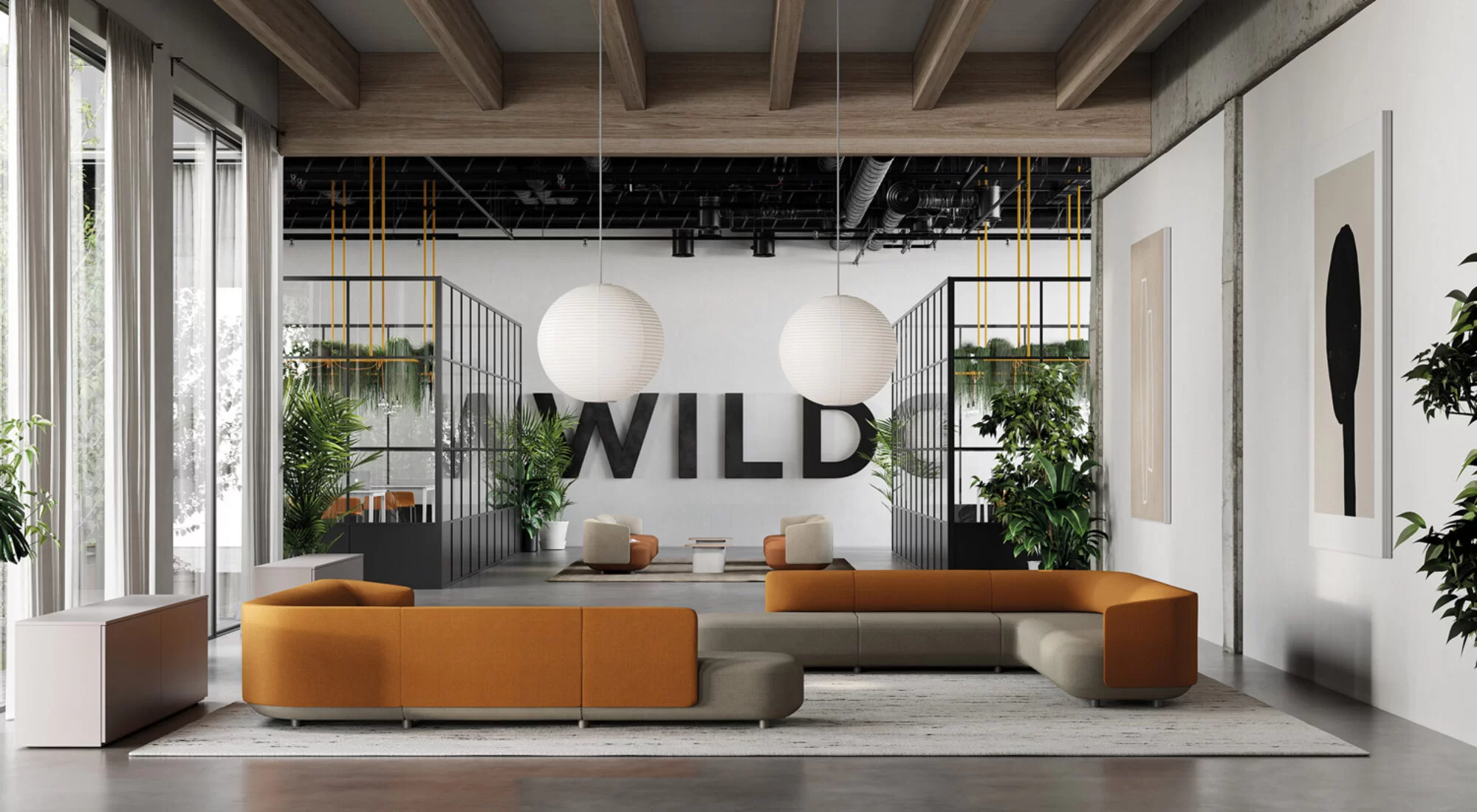 AI Generated Chic Office Lounge